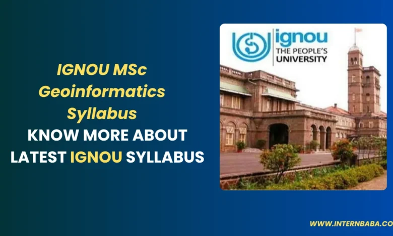 IGNOU MSc Geoinformatics Syllabus 2025