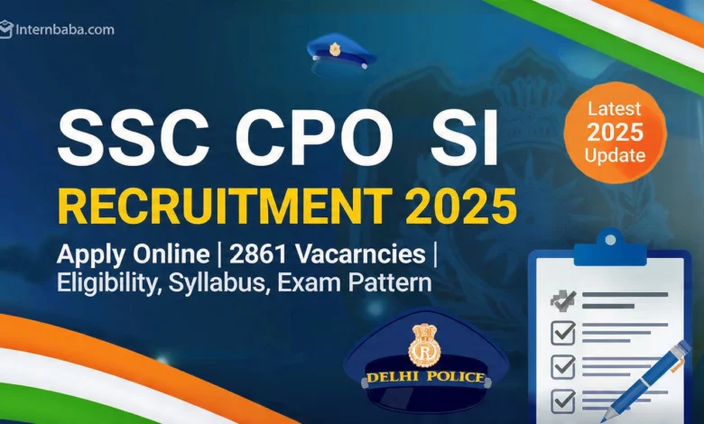 SSC CPO SI Recruitment 2025 – Apply Online for 2861 Posts, Eligibility, Syllabus, Exam Pattern & Important